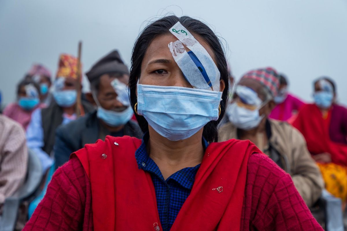 Manita is cured of cataracts at a Tej Kohli & Ruit Foundation camp in Dolakha